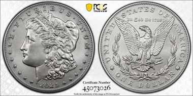 2021 $1 Morgan Dollar 100th Anniversary MS70
