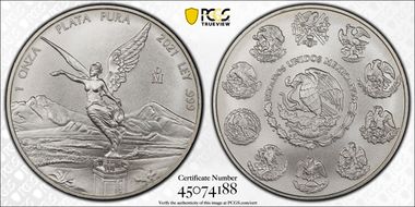 2021-Mo Onza Libertad Ag First Strike MS70