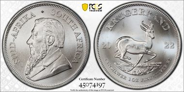 2022 1 Rand Krugerrand Silver First Strike MS69
