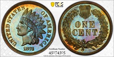 1873 1C Closed 3 PR65BN