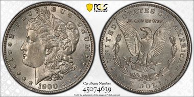 1900-O/CC $1 VAM 11, Overmintmark AU58