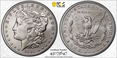2021-CC Privy $1 Morgan Dollar 100th Anniversary MS70