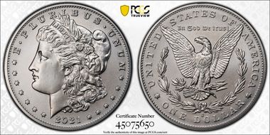 2021-O Privy $1 Morgan Dollar 100th Anniversary MS70