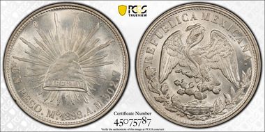 1898-Mo AM Peso Restrike KM-409.2 MS62