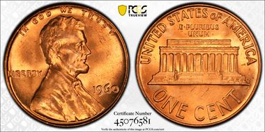 1960 1C Large Date MS64RD