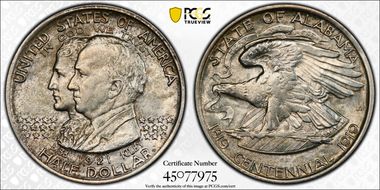 1921 50C Alabama AU58