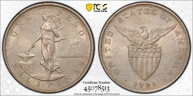 1904-S Peso AU58