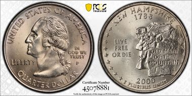 2000-P 25C New Hampshire MS65