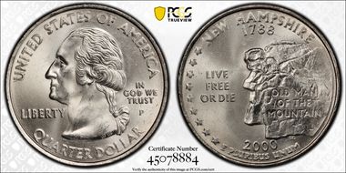 2000-P 25C New Hampshire MS65