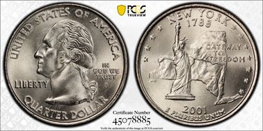 2001-P 25C New York MS66