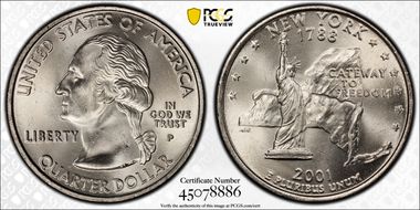 2001-P 25C New York MS66