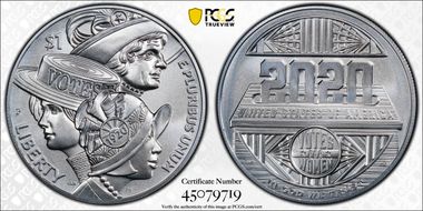 2020-P $1 Women’s Suffrage Centennial MS70
