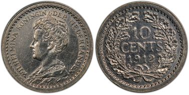 1912 10C Low Crown KM-145  Ag AU58