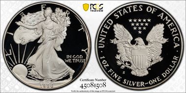 1986-S $1 Silver Eagle PR69DCAM