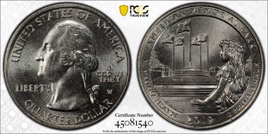 2019-W 25C American Memorial NP MS65