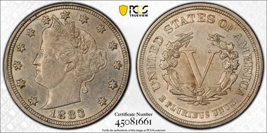 1883 5C No CENTS AU55