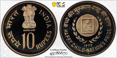 1979-B 10 Rup Year of the Child PR67DCAM
