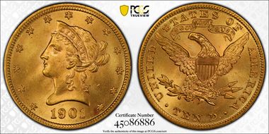1901 $10 MS64+