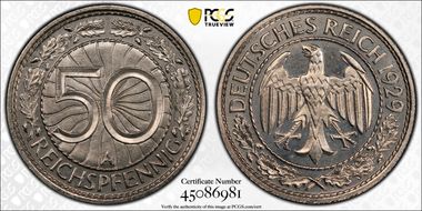 1929-A 50 Rcpfg J-324 PR66