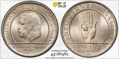 1929-D 3 Mk Constitution J-340 MS66