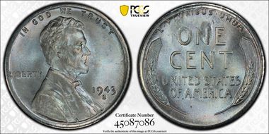 1943-S 1C MS65