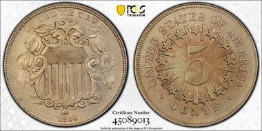 1866 5C Rays AU58