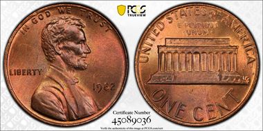 1982 1C Bronze, Small Date MS65RB