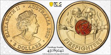 2020 $2 Firefighters Colorized MS66