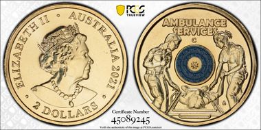 2021-C $2 Ambulance Service Colorized MS69