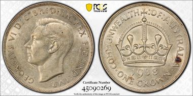 1938 Crown KM-34  Ag AU58