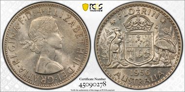 1956(m) Florin KM-60  Ag MS62