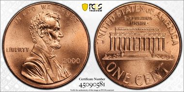 2000 1C "Cheerios" Cent MS65RD