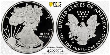 2020-W  $1 Silver Eagle PR70DCAM