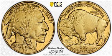2007-W $50 American Buffalo .9999 Fine Gold PR69DCAM