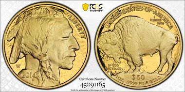 2014-W $50 American Buffalo .9999 Fine Gold PR69DCAM