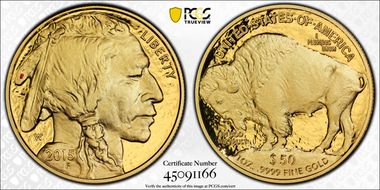 2015-W $50 American Buffalo  .9999 Fine Gold PR69DCAM