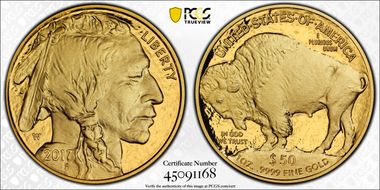 2017-W $50 American Buffalo  .9999 Fine Gold PR69DCAM