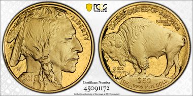 2017-W $50 American Buffalo  .9999 Fine Gold PR69DCAM
