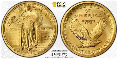 2016-W 25C 100th Anniversary Gold SP68