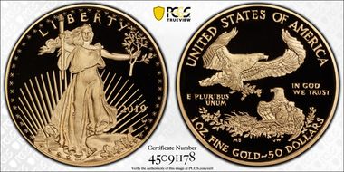 2019-W $50 Gold Eagle PR69DCAM
