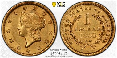 1853 G$1 AU55