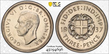 1937 3D S-4085 Silver Shield on Rose PR66