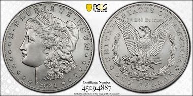2021-S $1 Morgan Dollar 100th Anniversary MS70