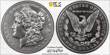 2021-D $1 Morgan Dollar 100th Anniversary MS70