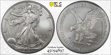 2021-W $1 Burnished Silver Eagle-Type 2 SP70