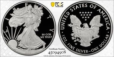 2021-W  $1 Silver Eagle - Type 1 PR70DCAM