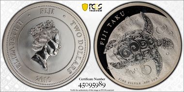 2010 $2 Hawksbill Turtle MS69