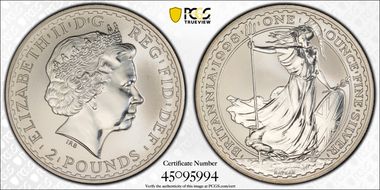 1998 £2 S-BF2 Britannia Ag MS67