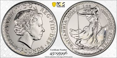 2014 £2 S-BF2F Britannia Mule w/Lunar Obv MS64