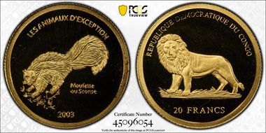 2003 20 Fr Skunk - Exceptional Animals PR69DCAM